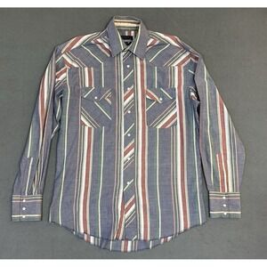 Vintage Wrangler Pearl Snap Shirt Mens Size 15 1/2 - 35 Western Long Sleeve